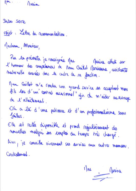 Lettre de